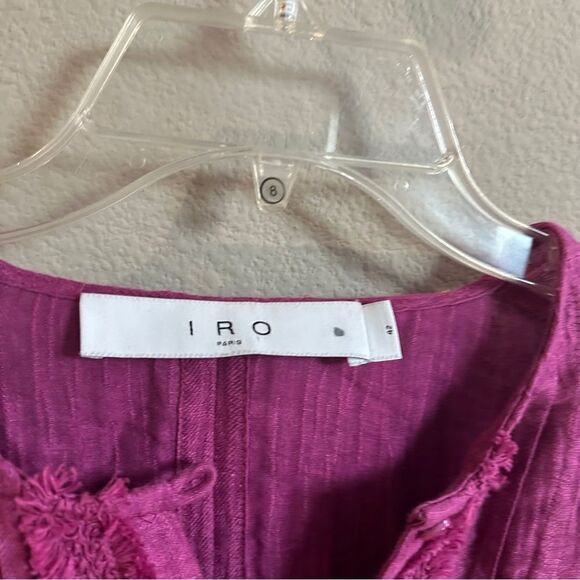 IRO Paris Camer Pleated Long Sleeve Blouse in Purple - Picture 5 of 7